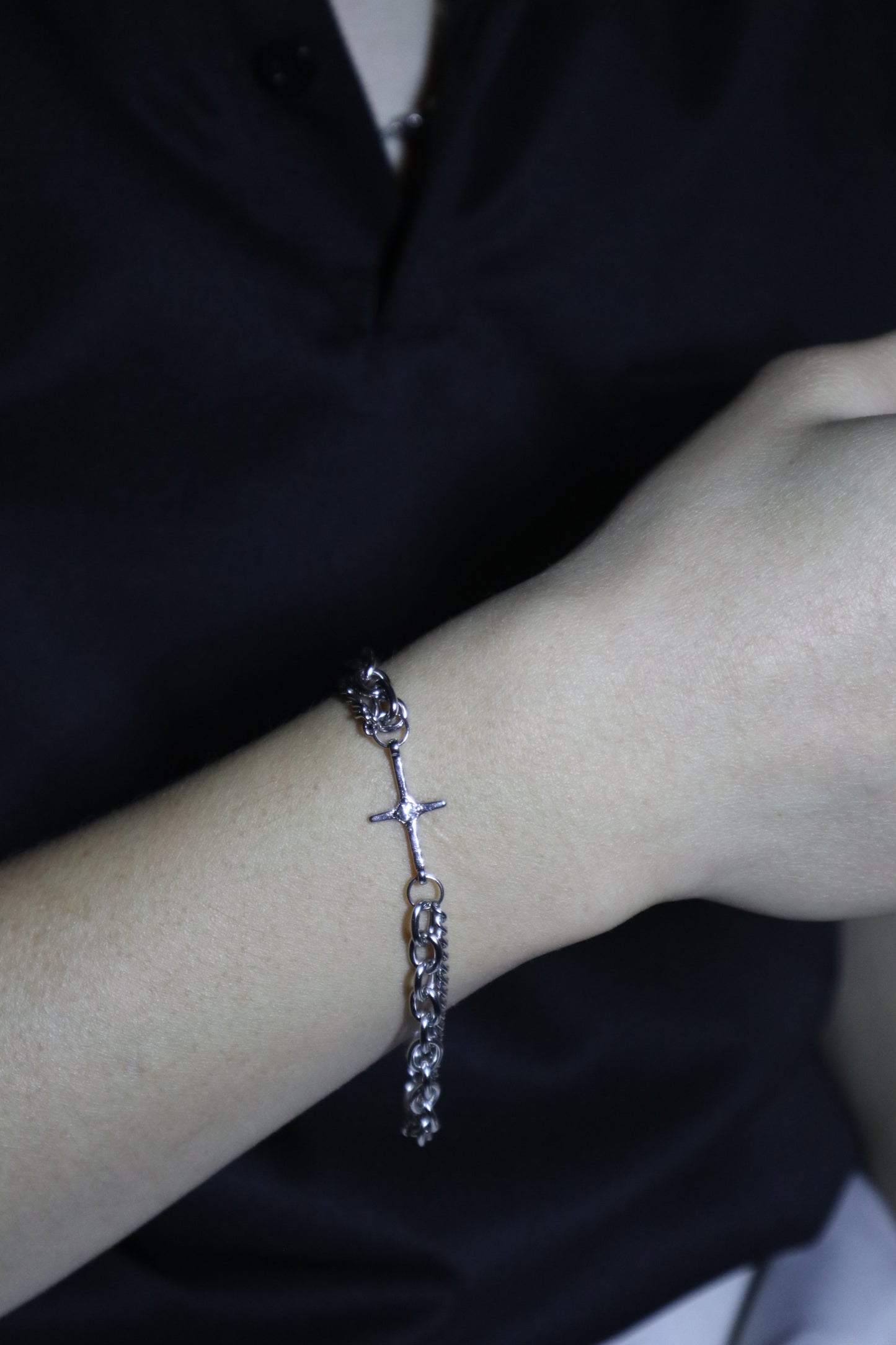 Cross Pendent Layer Bracelet